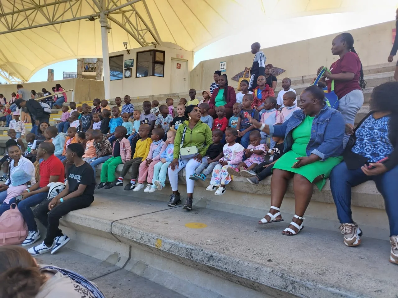 Children and caregivers on an outing